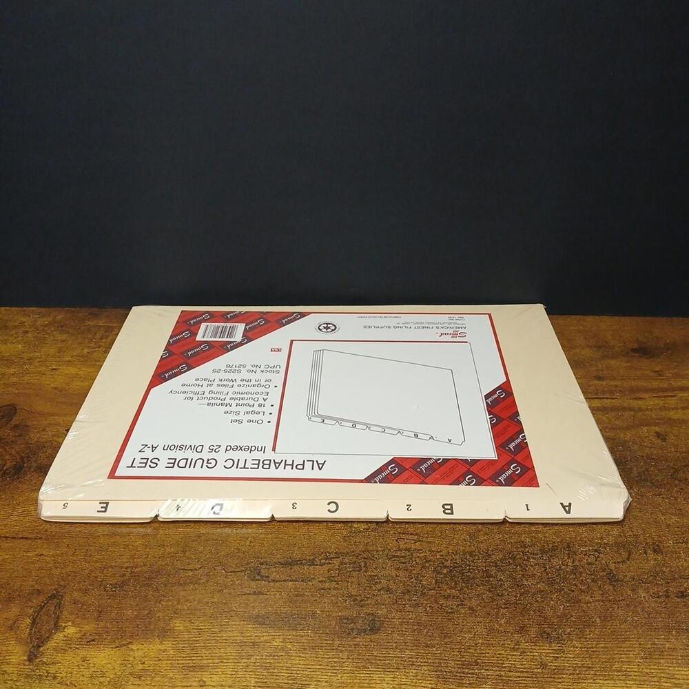 Smead Alphabetic Guide Set Indexed 25 Division A-Z 18 point Manila 52176 New - Picture 4 of 6